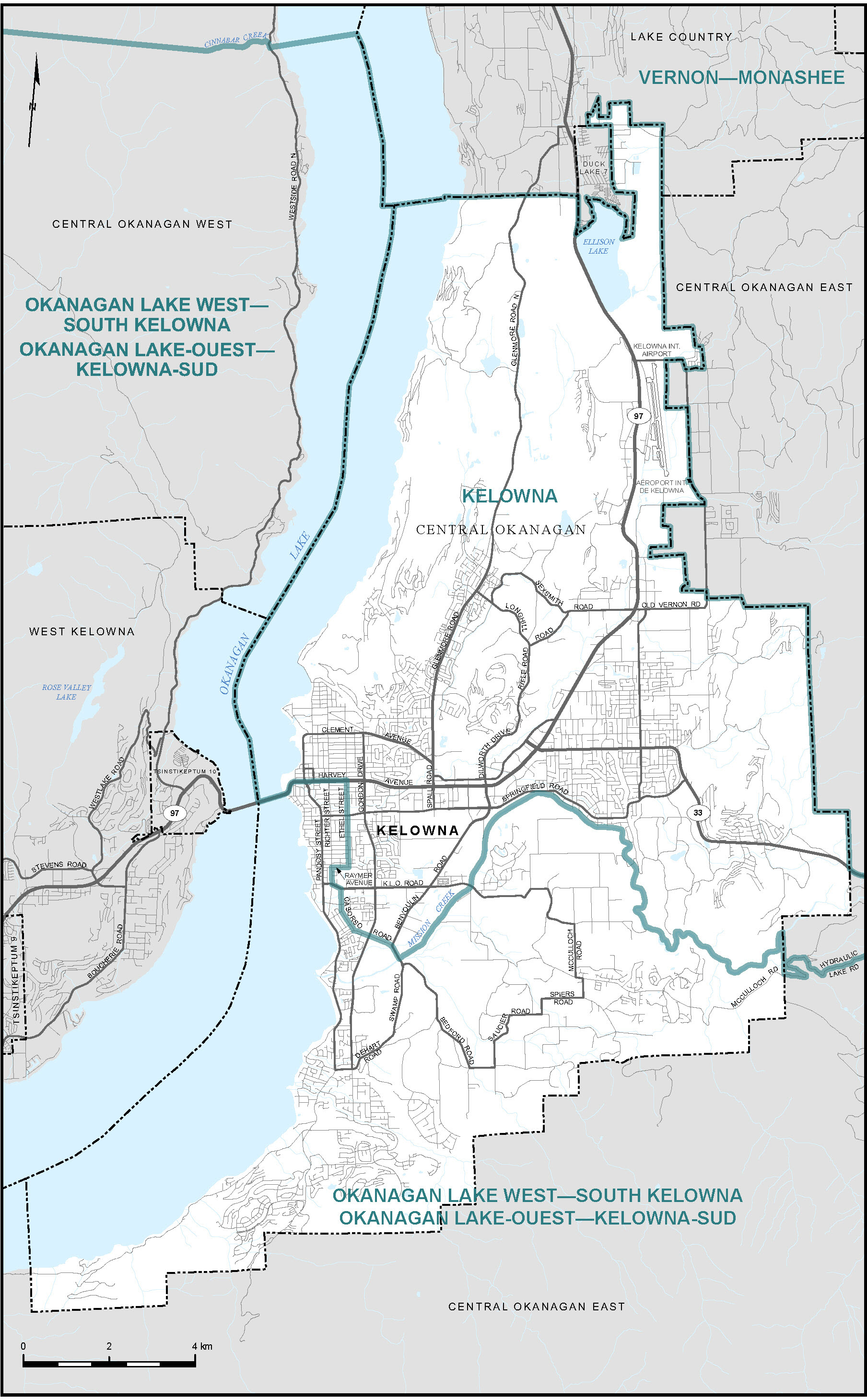 Carte de la ville de Kelowna (carte&nbsp;8)